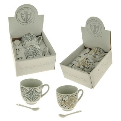 PONZA Set da 2 tazze da CAPPUCCINO in scatola regalo BOMBONIERA