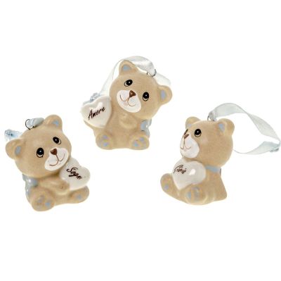 1 PZ BARTY Orso Orsetto CELESTE 4 cm BOMBONIERA