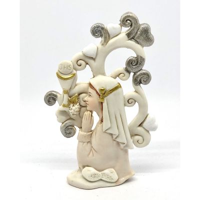 Albero della vita resina calice PRIMA COMUNIONE BAMBINA bomboniera