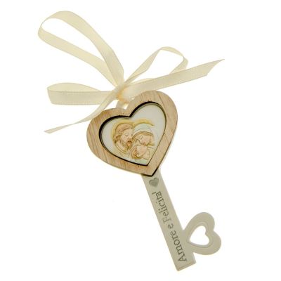 FELICITY Chiave resina con SACRA FAMIGLIA 9 cm BOMBONIERA