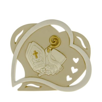 EMOTION Cuore Icona resina SANTA CRESIMA 11 cm BOMBONIERA