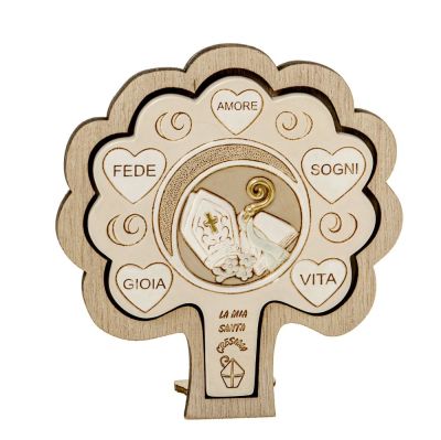 LUNA ALBERO Icona Resina SANTA CRESIMA 12.5 cm BOMBONIERA