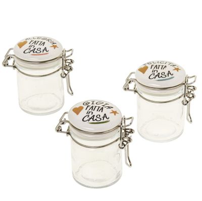 1 PZ MAISON Barattolo portaconfetti 7 cm tappo porcellana bomboniera