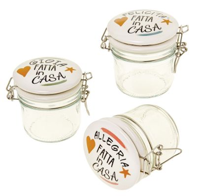 1 PZ MAISON Barattolo portaconfetti 9 cm tappo porcellana bomboniera