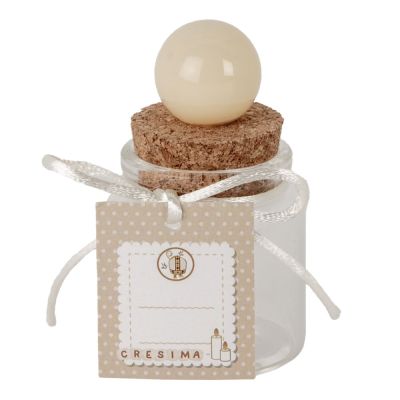 BALL Barattolo vetro portaconfetti SANTA CRESIMA 8 cm BOMBONIERA