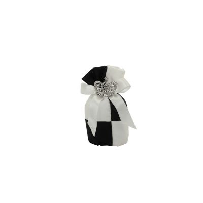 Sacchetto Portaconfetti design SCACCHI con corona BOMBONIERA
