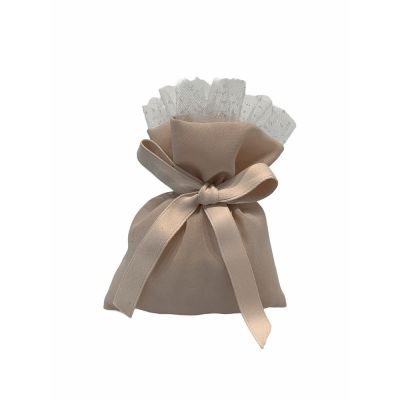 Sacchetto Portaconfetti CIPRIA con tulle glitter 9x12 cm BOMBONIERA