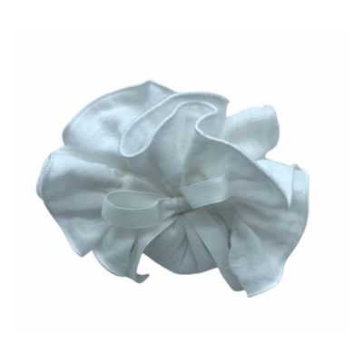 Fazzoletto Portaconfetti rouche cotone morbido BIANCO 20 cm BOMBONIERA
