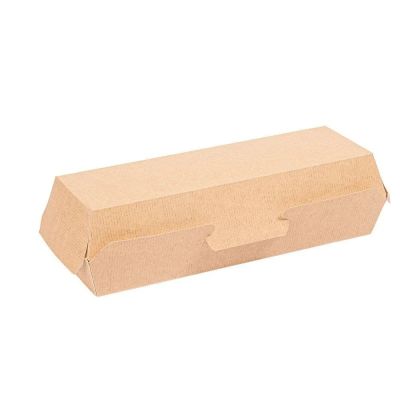 50 Box Scatole per HOT DOG in carta kraft taglia S 20.8x7x7.5 cm