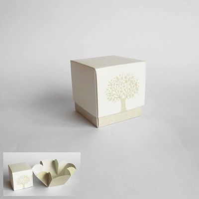 ALBERO DELLA VITA Scatola Fleur portaconfetti 7x7x7 cm BOMBONIERA