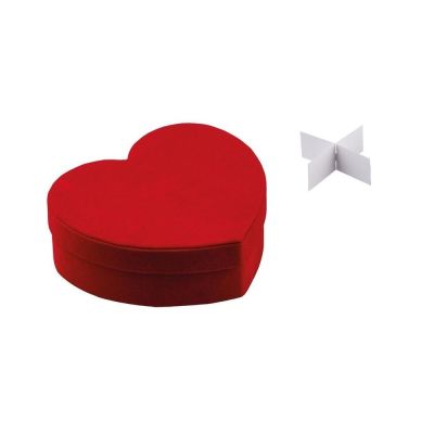 Scatola portaconfetti CUORE ROSSO in velluto 12x4 cm BOMBONIERA