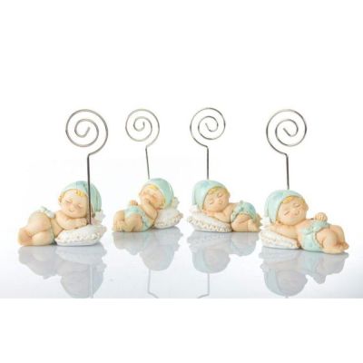 1 PZ Segnaposto Resina BAMBINO su cuscino 7.5x5 cm BOMBONIERA