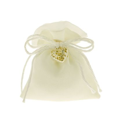 SORAYA BAG Sacchetto Portaconfetti piatto con CUORE 10x12 cm BOMBONIERA