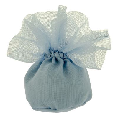 CIUFFO Sacchetto Portaconfetti palla CELESTE 10 cm BOMBONIERA