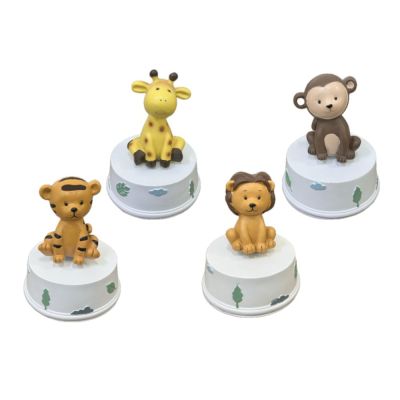 1 PZ CARILLON Animali della Savana in Resina 11x12-14 cm BOMBONIERA