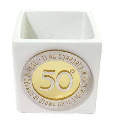 Vao Vasetto Portapiantine NOZZE D'ORO 6x6x6 BOMBONIERA made in italy