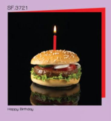 ARMONY biglietto auguri quadrato HAPPY BIRTHDAY con panino