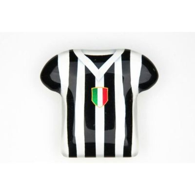 Calamita Vetro T-shirt Maglietta BIANCO NERO JUVENTUS 5cm BOMBONIERA