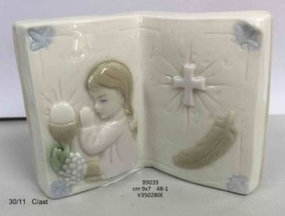 Libro Porcellana comunione bambina scatola regalo Kharma Bomboniera
