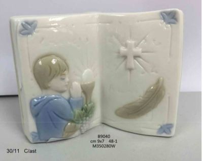 Libro Porcellana comunione bambino scatola regalo Kharma BOMBONIERA