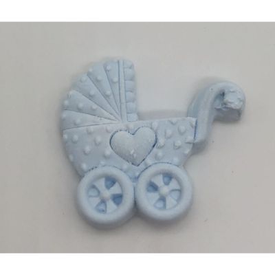 Gessetto PASSEGGINO CELESTE 2x2.5 cm DECORAZIONE BOMBONIERA