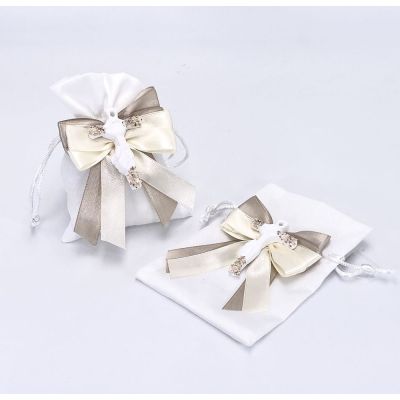 Sacchetto Portaconfetti 10X13 cm con CROCE con mani BOMBONIERA