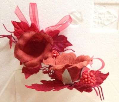 Segnaposto a forma di Rosa Piccolo Foglie Rosso