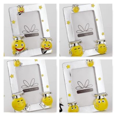 Cornice Portafoto silver Emoticon Emoji con tocco LAUREA  e strumento mu