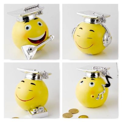 Emoji Emoticon Salvadanaio resina TOCCO LAUREA idea regalo