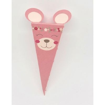 PON PON ROSA Cono Portaconfetti Orsetto con orecchie 12.5 cm