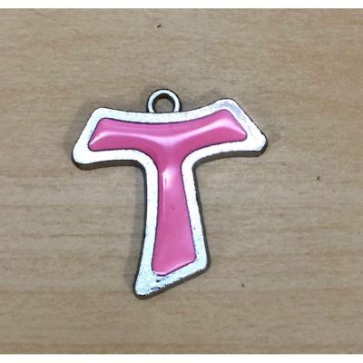 Ciondolo Croce Tao rosa decorazione BOMBONIERA