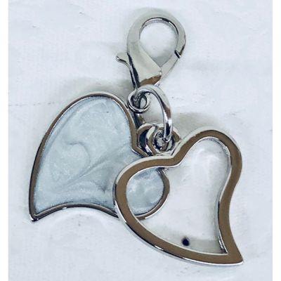 INOKA MILANO Ciondolo CUORE DOPPIO acciaio decorazione BOMBONIERA