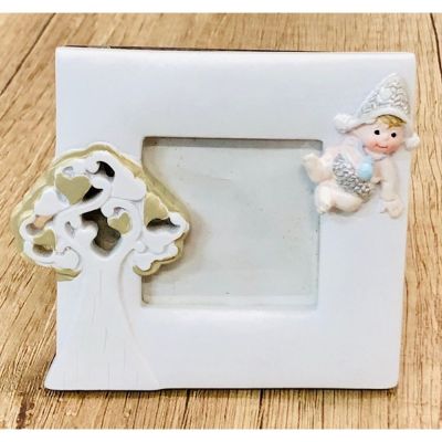 Cornice Portafoto resina albero della vita con BAMBINO 7.5x9 cm
