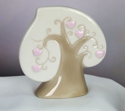 Albero della vita porcellana ROSA 9 cm in scatola regalo bomboniera bamb