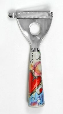 Pelapatate con manico in porcellana design CUORI BOMBONIERA