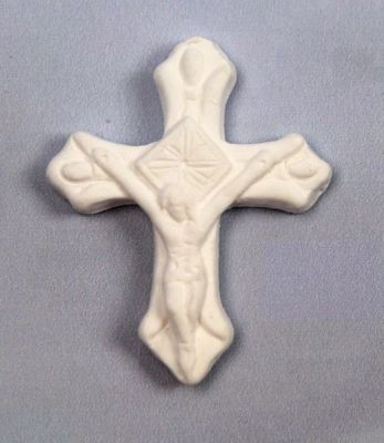 Croce in gesso gessetto bomboniera comunione