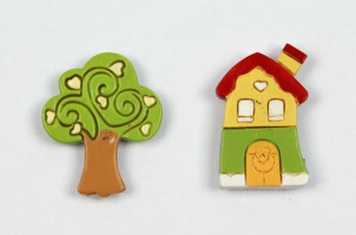 Albero o casa in resina calamita magnete bomboniera