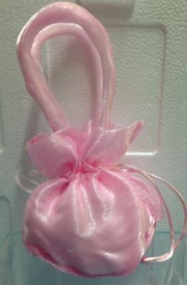 Borsetta sacchetto in organza lucida con manici portaconfetti BOMBONIERA