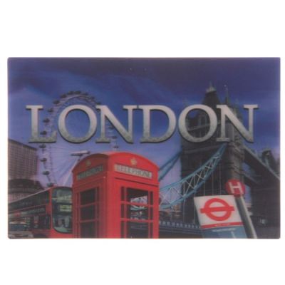 Cartolina in 3D con monumenti simboli londinesi Souvenir Londra Inghilte