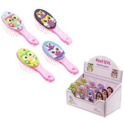 Spazzola per bambina con gufo gufetto simpatico e colorato