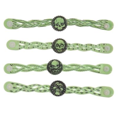 bracciale Braccialetto bambino fluorescente del pirata Teschio chiusura