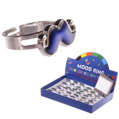 Anello Dell umore che cambia colore regolabile con baffo mustacchio
