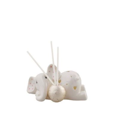 Profumatore ELEFANTE sdraiato ROSA con luce led 12 cm BOMBONIERA