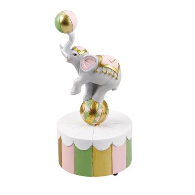 CARILLON Elefante giocoliere rosa in resina 17.5 cm BOMBONIERA