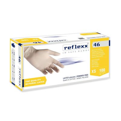 REFLEXX R46 Guanti in lattice senza polvere - gr 5.7 - TG M - 100 PZ