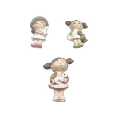 1 PZ Calamita BAMBINA resina con animale animaletto 5 cm BOMBONIERA