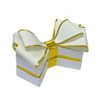 Scatola portaconfetti PAPILLON FIOCCO BIANCO 12x8.5 cm BOMBONIERA