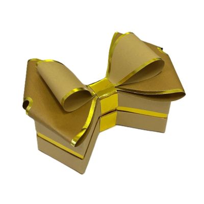Scatola portaconfetti PAPILLON FIOCCO ORO 12x8.5 cm BOMBONIERA