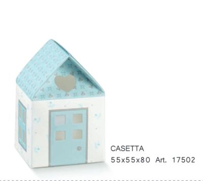 Casa Casetta portaconfetti 5x5x8 cm LINEA BLOOM CELESTE bomboniera