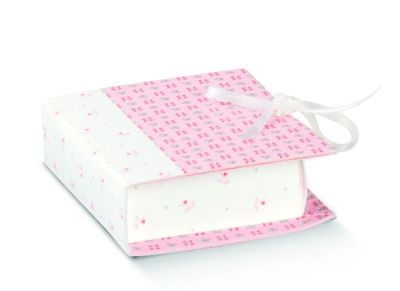 LIBRO portaconfetti ROSA linea bloom bomboniera nascita